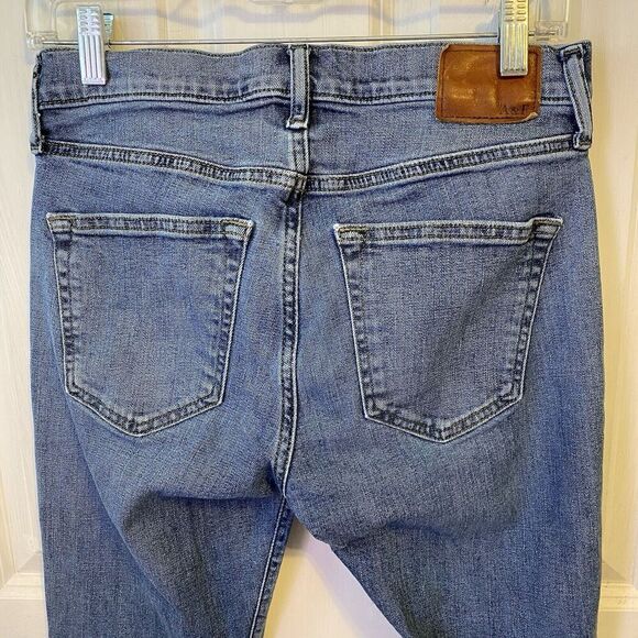 Abercrombie & Fitch Jeans Men 28W 30L Langdon Slim Stretch Denim Flat Front Blue - Picture 7 of 9